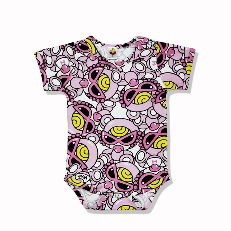 Ladyshome スタイ1枚&ロンパース セット 3色展開 (60cm-90cm) 04104