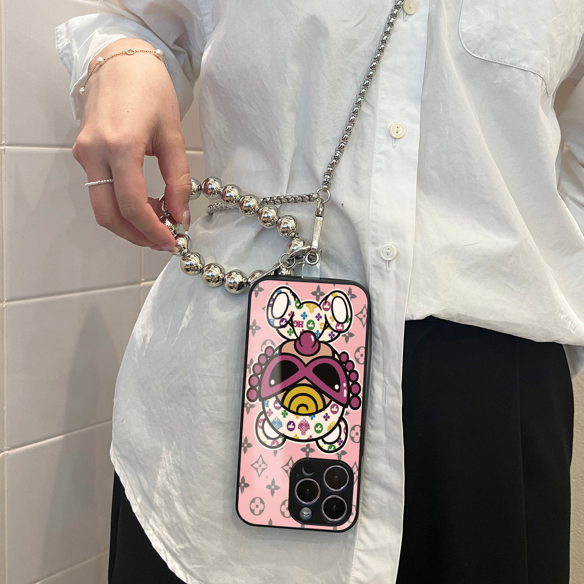 Ladyshome チェーンショルダー付きiPhoneケース 108-1-3